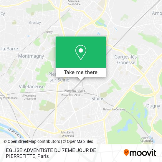 EGLISE ADVENTISTE DU 7EME JOUR DE PIERREFITTE map
