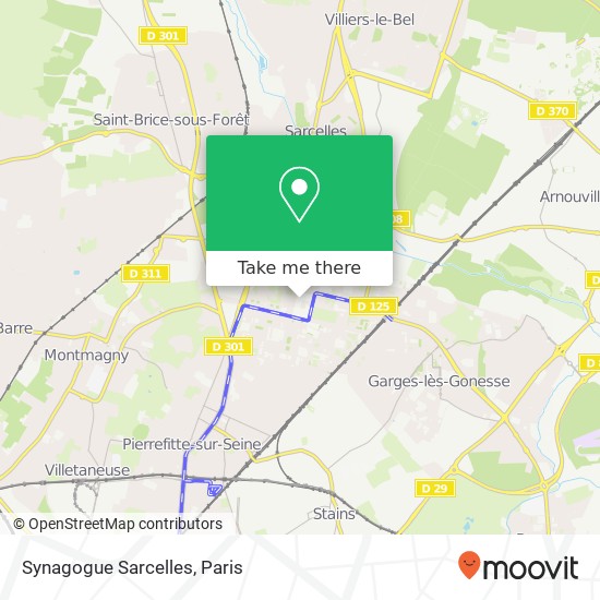 Synagogue Sarcelles map