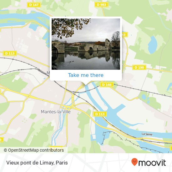 Vieux pont de Limay map