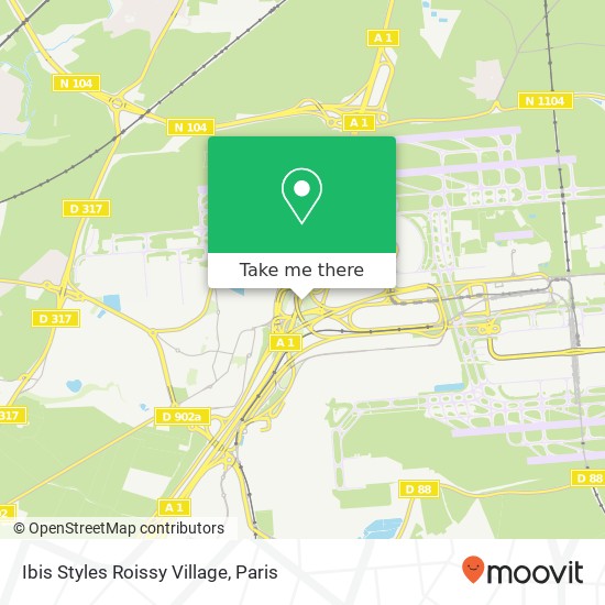 Mapa Ibis Styles Roissy Village