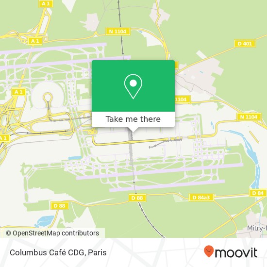 Columbus Café CDG map