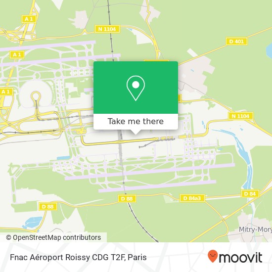 Fnac Aéroport Roissy CDG T2F map