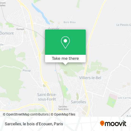 Sarcelles, le bois d'Ecouen map