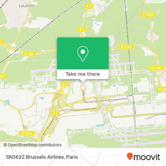 SN3632  Brussels Airlines map