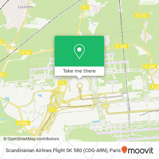 Scandinavian Airlines Flight SK 580 (CDG-ARN) map