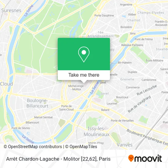 Arrêt Chardon-Lagache - Molitor [22,62] map