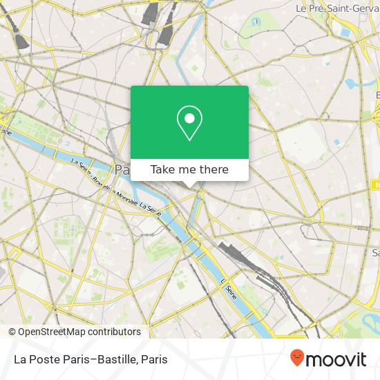 Mapa La Poste Paris–Bastille