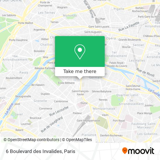 Mapa 6 Boulevard des Invalides