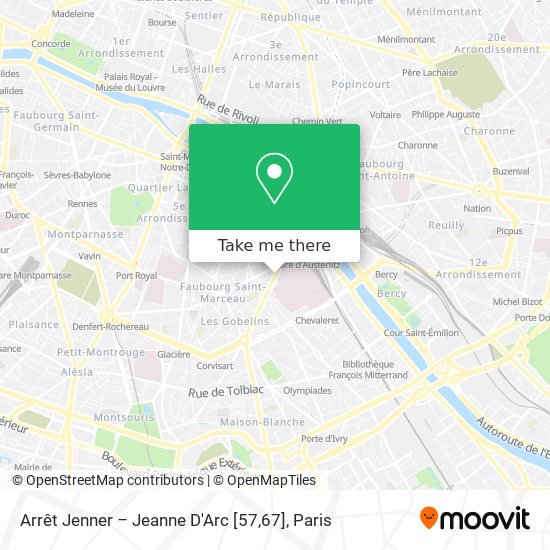 Mapa Arrêt Jenner – Jeanne D'Arc [57,67]