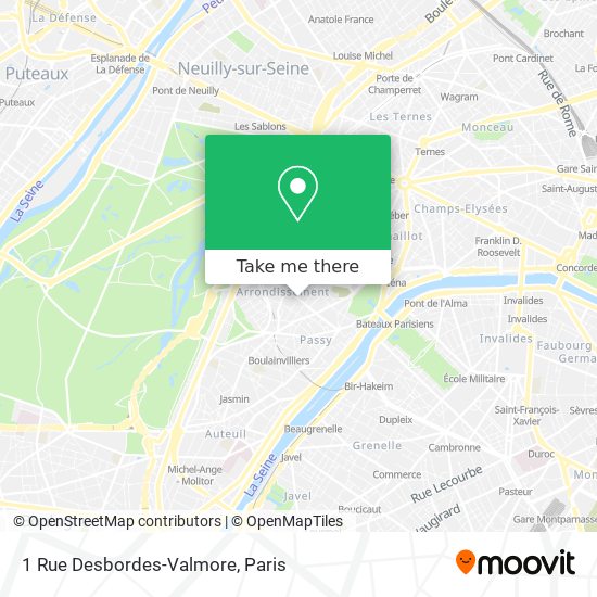 Mapa 1 Rue Desbordes-Valmore