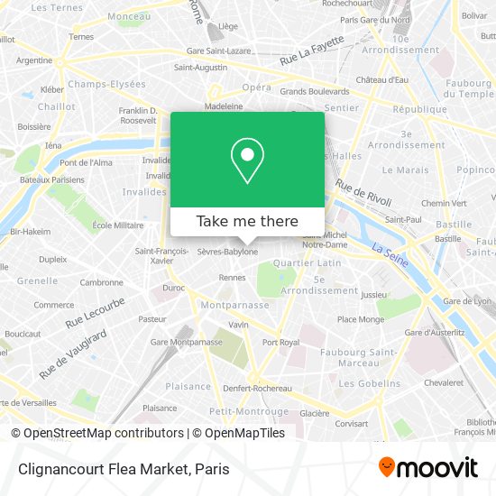 Mapa Clignancourt Flea Market