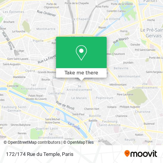 Mapa 172/174 Rue du Temple