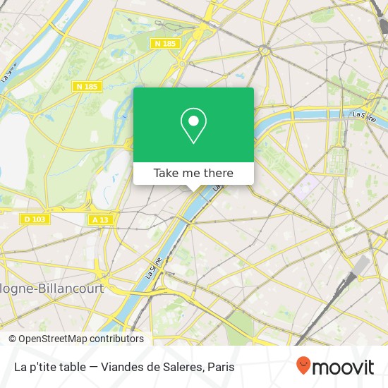 La p'tite table — Viandes de Saleres map