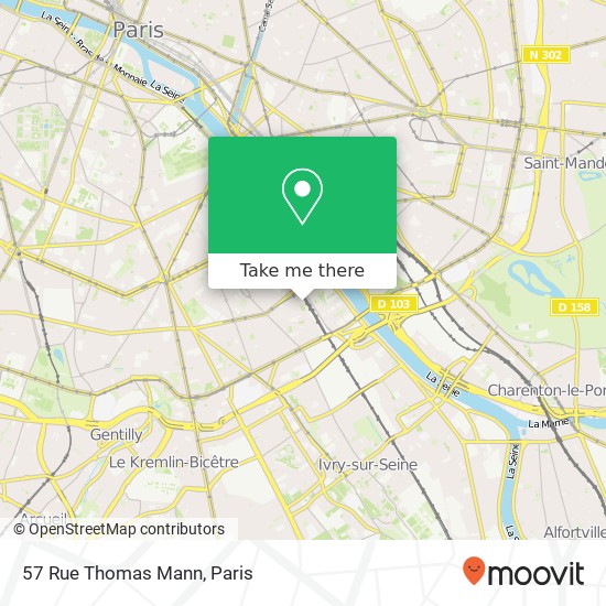 Mapa 57 Rue Thomas Mann