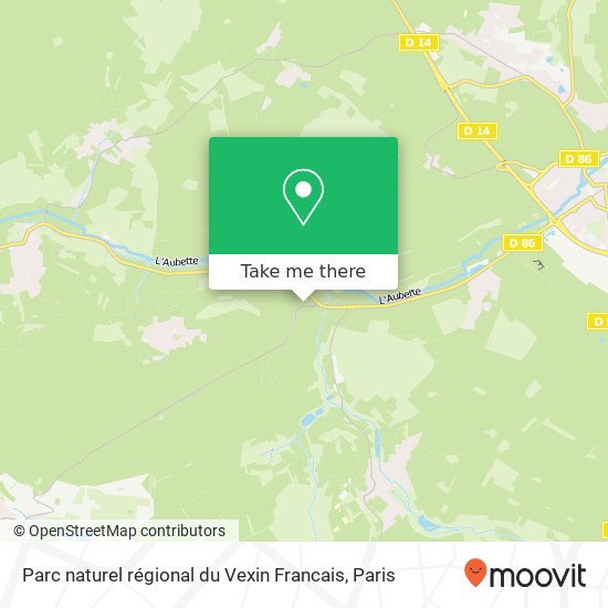 Mapa Parc naturel régional du Vexin Francais