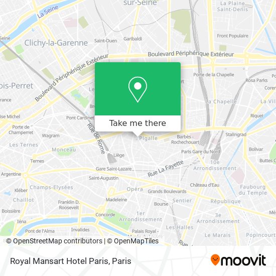 Royal Mansart Hotel Paris map