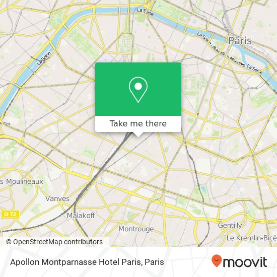 Apollon Montparnasse Hotel Paris map