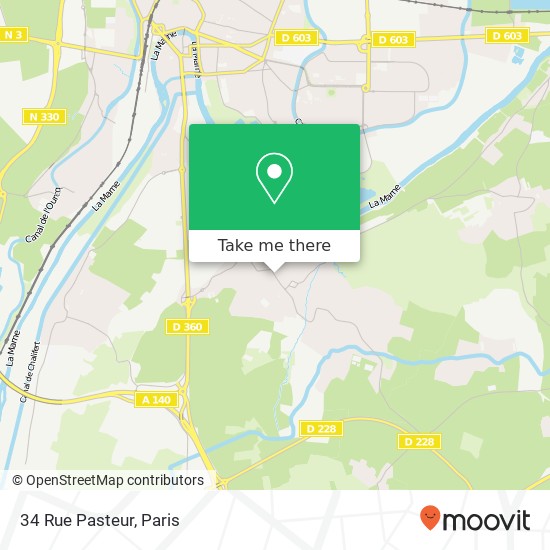 Mapa 34 Rue Pasteur