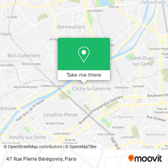 Mapa 47 Rue Pierre Bérégovoy