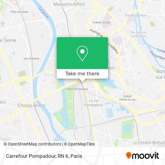 Mapa Carrefour Pompadour, RN 6