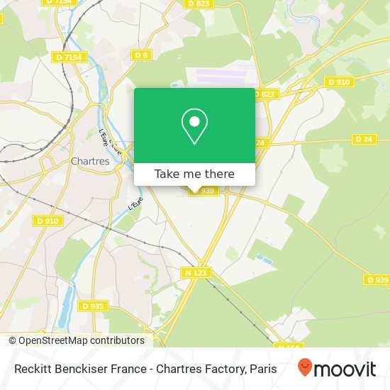 Mapa Reckitt Benckiser France - Chartres Factory
