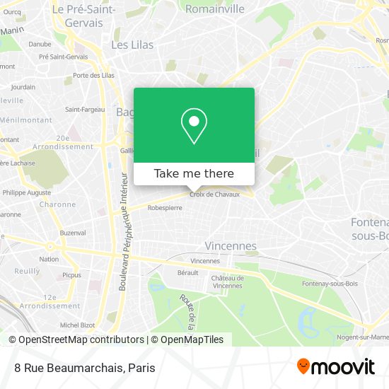 Mapa 8 Rue Beaumarchais