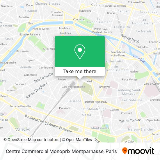 Centre Commercial Monoprix Montparnasse map