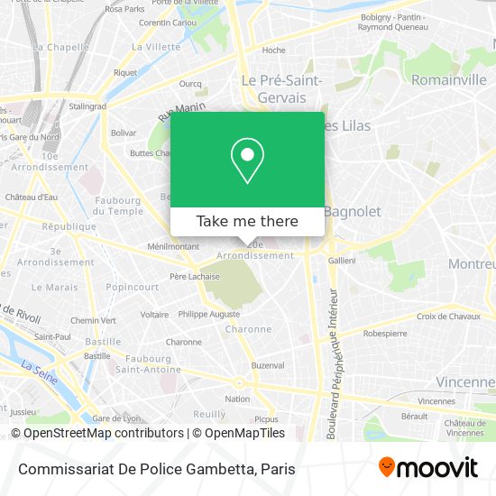 Mapa Commissariat De Police Gambetta