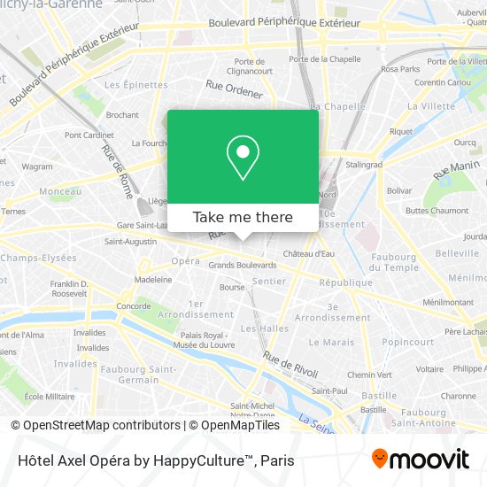 Hôtel Axel Opéra by HappyCulture™ map