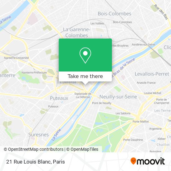 Mapa 21 Rue Louis Blanc