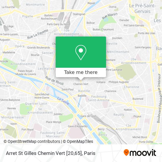 Arret St Gilles Chemin Vert [20,65] map