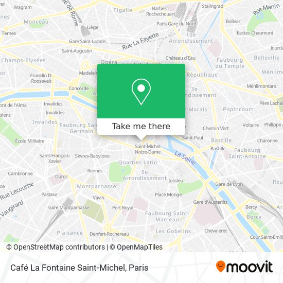 Mapa Café La Fontaine Saint-Michel
