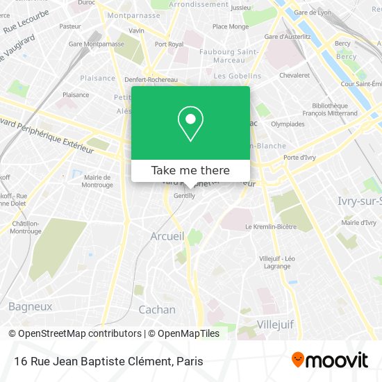 Mapa 16 Rue Jean Baptiste Clément
