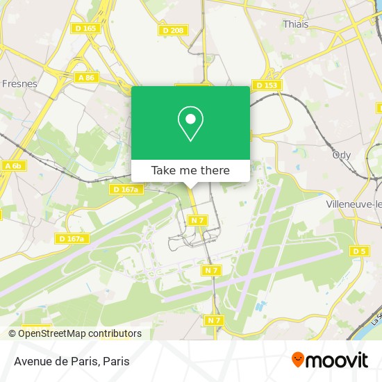 Mapa Avenue de Paris