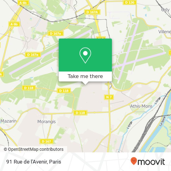 Mapa 91 Rue de l'Avenir