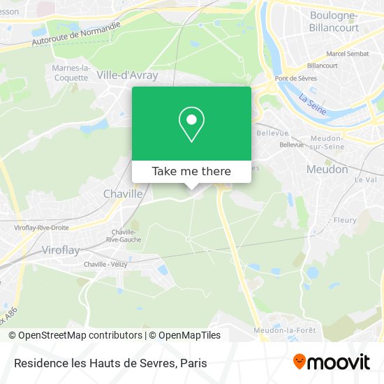 Mapa Residence les Hauts de Sevres