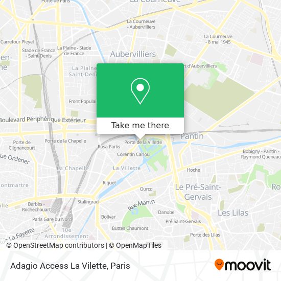 Mapa Adagio Access La Vilette