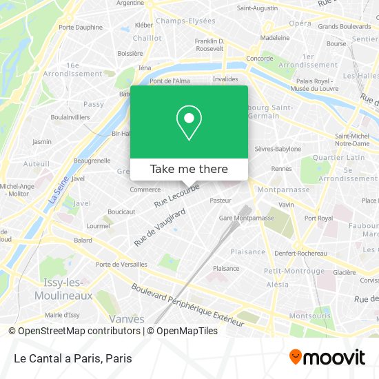 Mapa Le Cantal a Paris