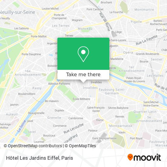 Mapa Hôtel Les Jardins Eiffel