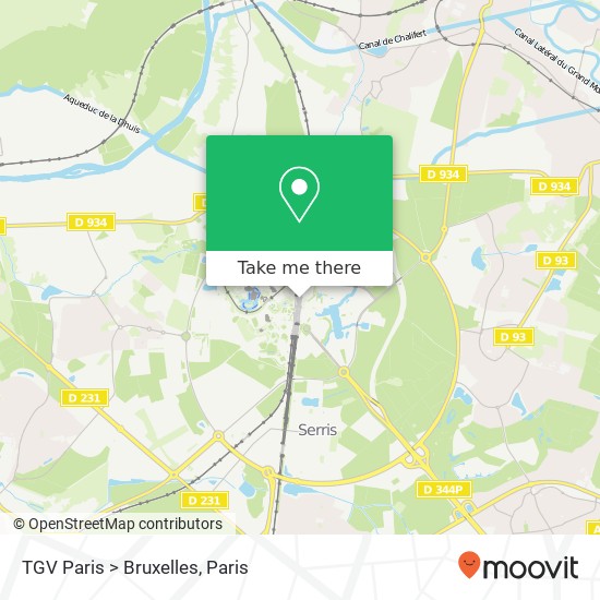 Mapa TGV Paris > Bruxelles