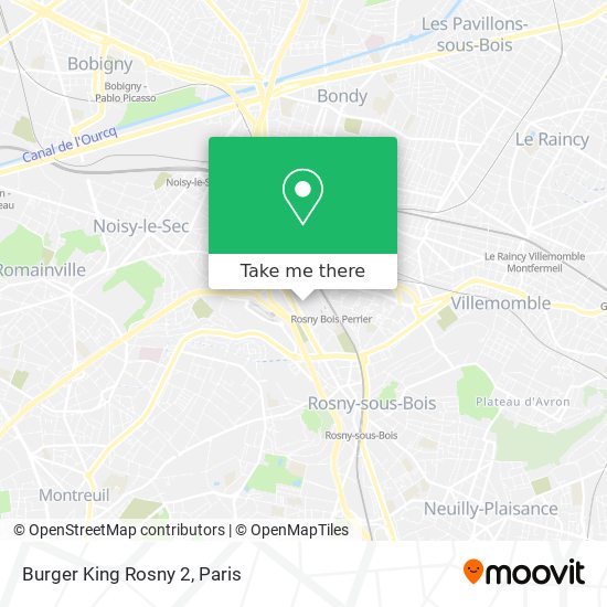 Burger King Rosny 2 map