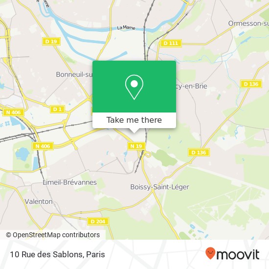 Mapa 10 Rue des Sablons