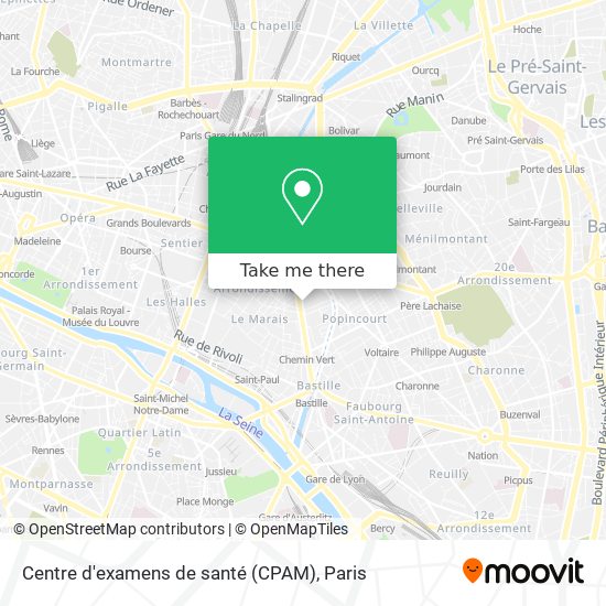 Centre d'examens de santé (CPAM) map