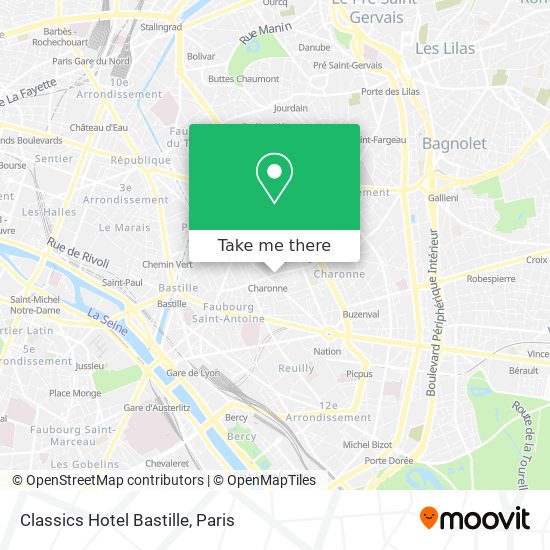Classics Hotel Bastille map