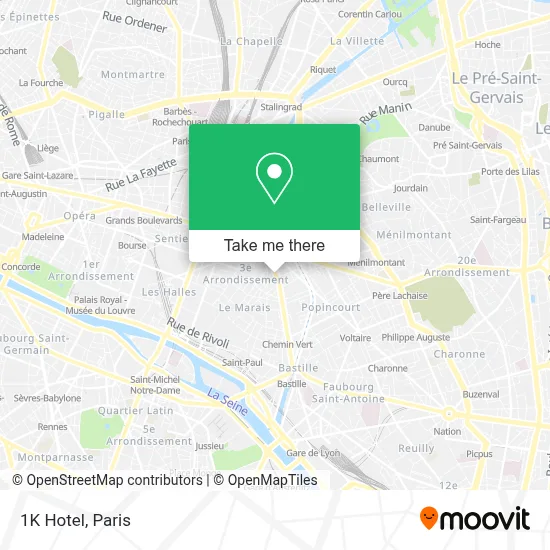1K Hotel map