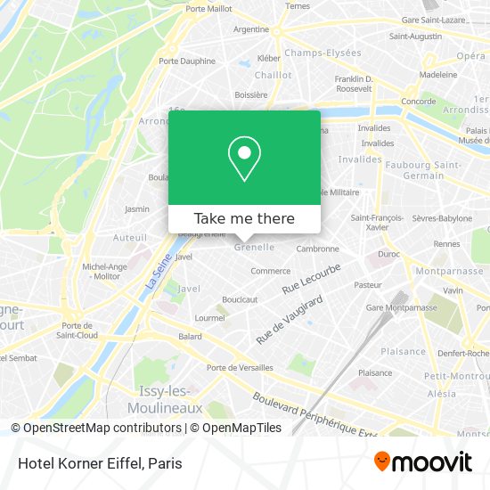 Hotel Korner Eiffel map