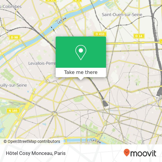 Mapa Hôtel Cosy Monceau