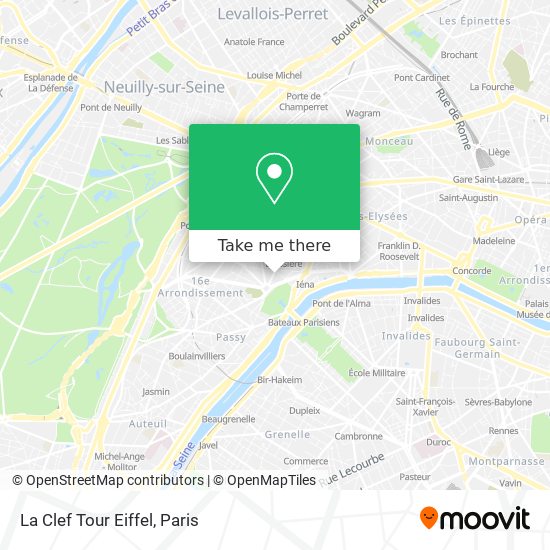 La Clef Tour Eiffel map