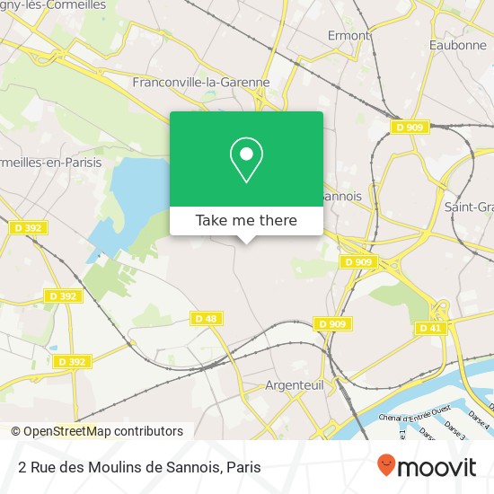 Mapa 2 Rue des Moulins de Sannois