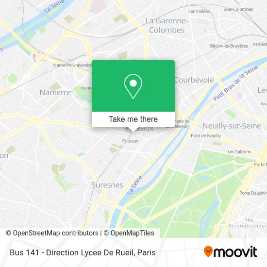 Bus 141 - Direction Lycee De Rueil map